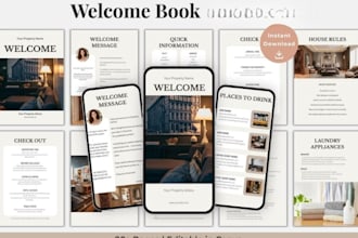 design in 12 hrs create a custom welcome book for your airbnb vacation rental