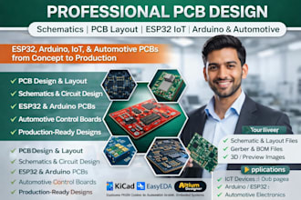 do pcb design schematics pcb layout esp32 iot arduino device automotives pcb