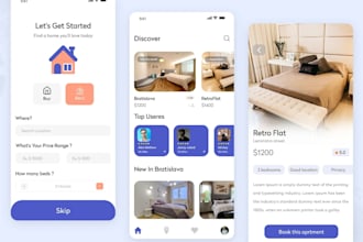 create a house renting app with booking and payment