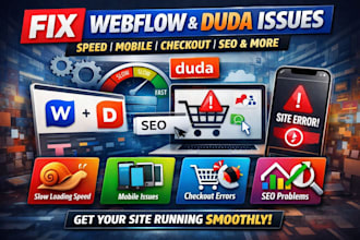 webflow duda speed bug mobile fic checkout error seo issues cart problem fix