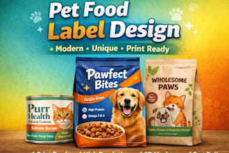 be your pet food label designer packaging design expert