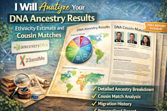 analyze your dna ancestry results, ethnicity estimate and cousin matches