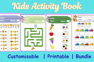 design a complete kids activity book for homeschooling and KDP