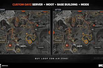 create custom dayz server maps loot system base building mods