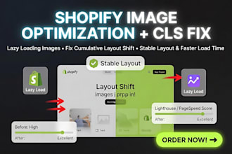 optimize shopify image loading with lazy load, fix cls issues for stable layout