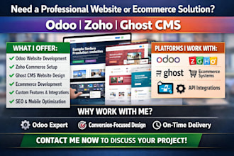 build odoo zoho ghost ecommerce website sites builder customization design