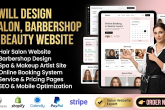 design a modern hair salon barbershop spa beauty salon and makeup artist website