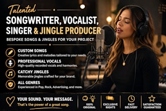 be your female songwriter, vocalist, singer and jingle producer