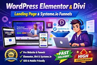 landing page, sales funnel, one page card website, systeme io, elementor pro