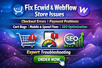 fix ecwid checkout issues payment errors cart bugs SEO speed optimization