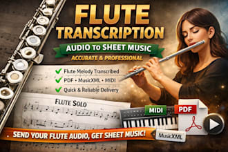 transcribe flute audio to sheet music accurately
