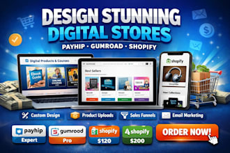 design stunning payhip website digital store on payhip gumroad shopify