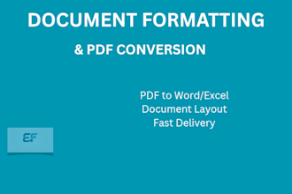 do professional document formatting and PDF conversion