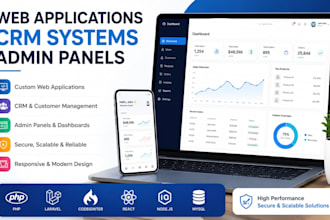 develop web applications CRM systems and admin panels