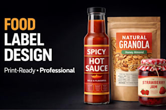 design professional food label for packaging and products