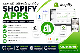 connect integrate any shopify payment gateway marketing shipping inventory apps