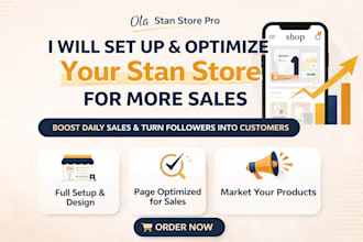 set up stan store optimize stan store marketing and design for daily sales