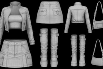 design, texture, and rig 3d clothing mesh for fivem vrchat avatar imvu peds y2k