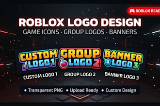 design a professional digital logo for your roblox game or group icon gfx