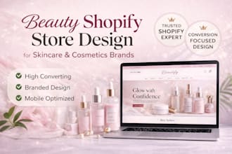 design shopify beauty skincare cosmetics dropshipping store