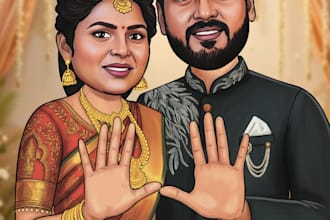 draw beautiful couples caricatures