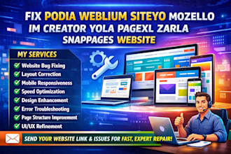 fix podia weblium siteyo mozelo im creator yola pagexl zarla snappages website