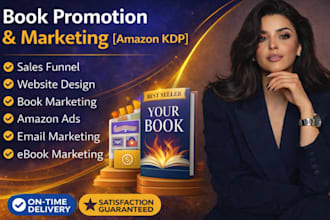 book promotion for amazon kdp, email marketing, sales funnel, website design