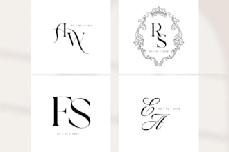 do memorable, anniversary, wedding initials, or monogram logo design