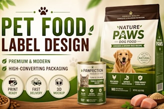 design a specialized pet food packaging