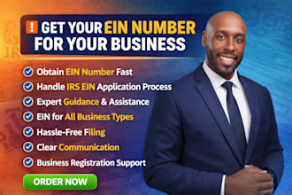 get your ein number from the irs for your llc or business
