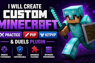create custom minecraft practice pvp kitpvp and duels plugin
