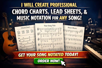 create professional chord charts, lead sheets, and music notation for any song