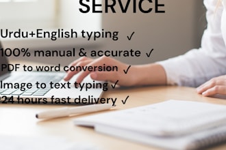 professional urdu english typing and PDF conversion in 24 hours