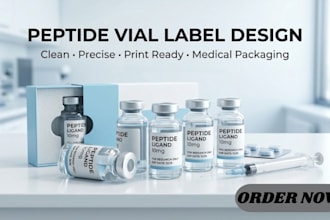 peptide label design vial label design peptide vial label product label design