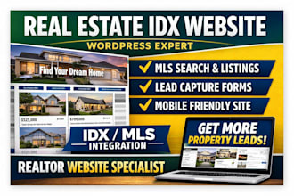design a professional real estate idx wordpress website for realtors