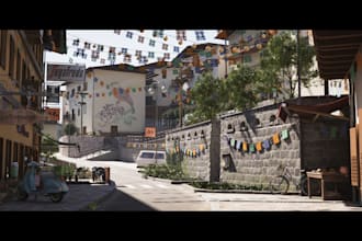 create 3d realistic environment, props, level and map design in unity and ue5