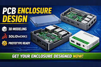 design pcb enclosure and 3d printable case in solidworks for electronics