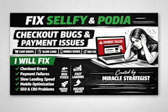 sellfy podia checkout bug payment fail slow load mobile issues seo fix cart drop
