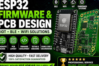 develop esp32 firmware and custom pcb design for iot and ble devices