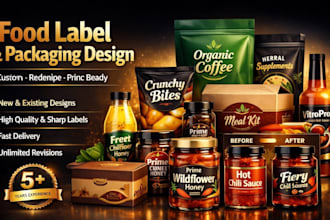 create eye catching pet food label for dog and cat products
