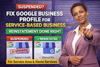 audit, fix and reinstate suspended gbp gmb profile for service based business