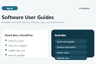 write software user guides and technical documentation