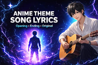 write original anime opening or ending theme song lyrics