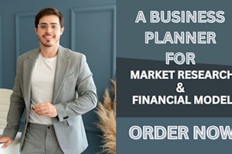 develop a professional business plan with market research and financial model