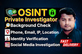 provide osint background check, detective, and investigation