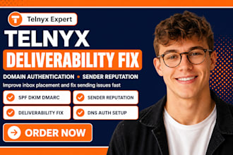 setup telnyx deliverability fix domain authentication sender reputation