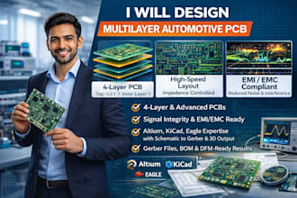 high speed 4 layer automotive pcb with signal integrity and emi emc compliance