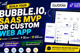 build your bubble io, saas mvp or custom web app