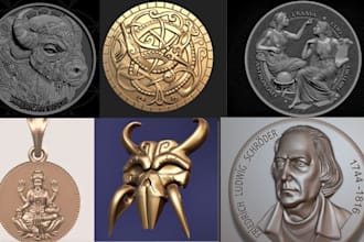 sculpt 3d bas relief coin model cnc laser engraving  medallion coin 3d print stl