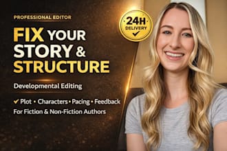 be your professional developmental book editor for fiction and non fiction book